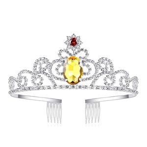 NWT-Princess Belle Yellow Crystal Rhinestone Tiara Crown